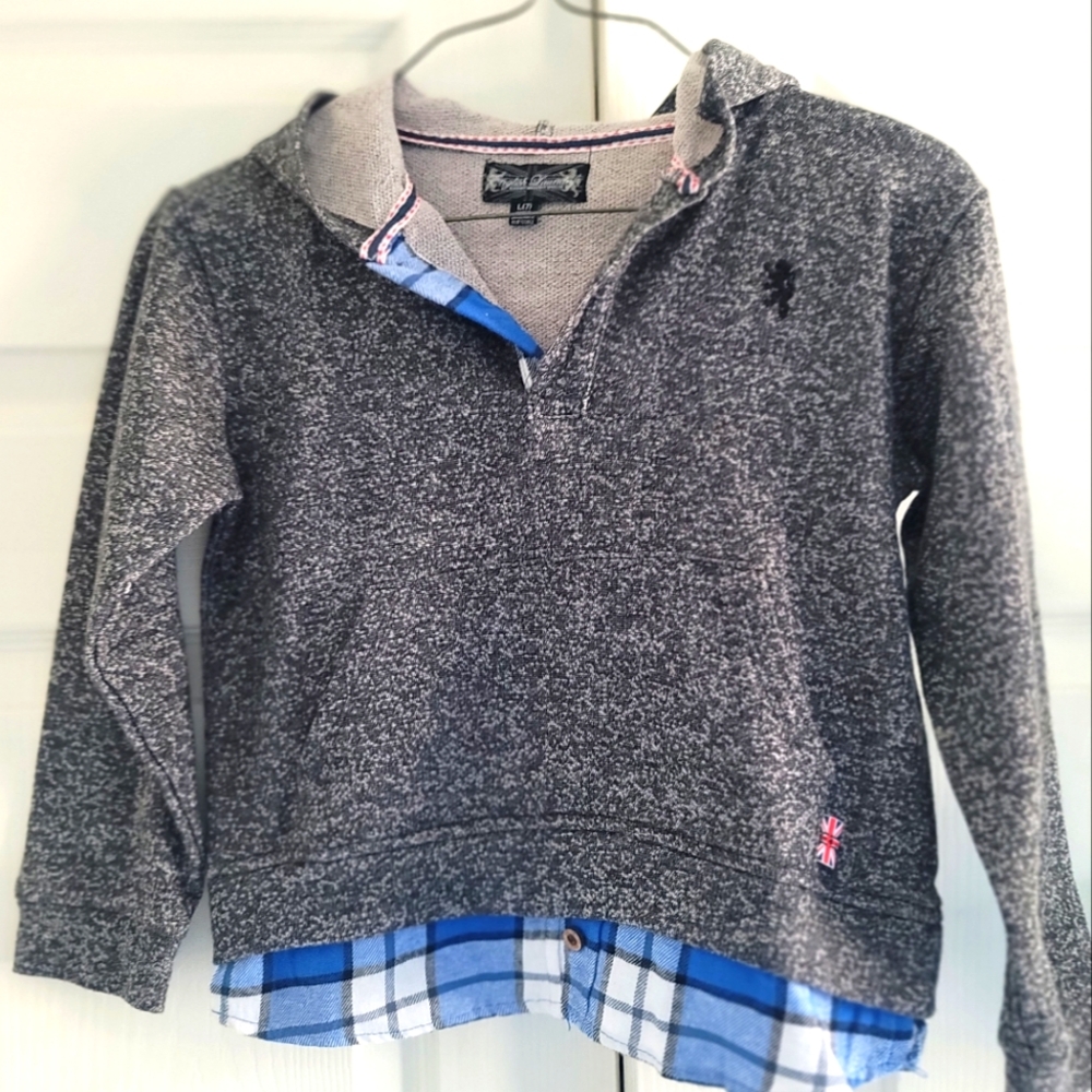 English Laundry Gray and Blue Sweatshirt Hoodie